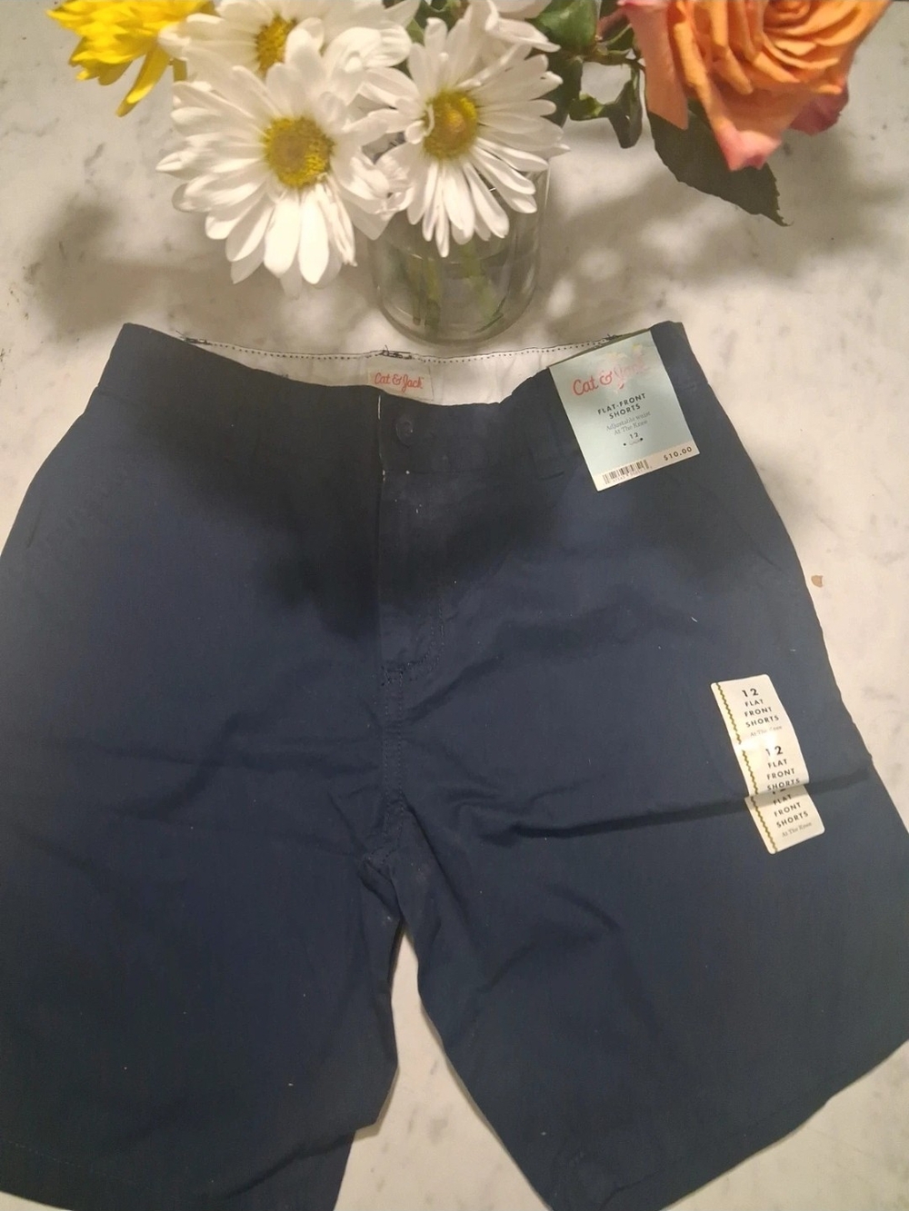 Cat & Jack Navy Flat-Front Kids Shorts